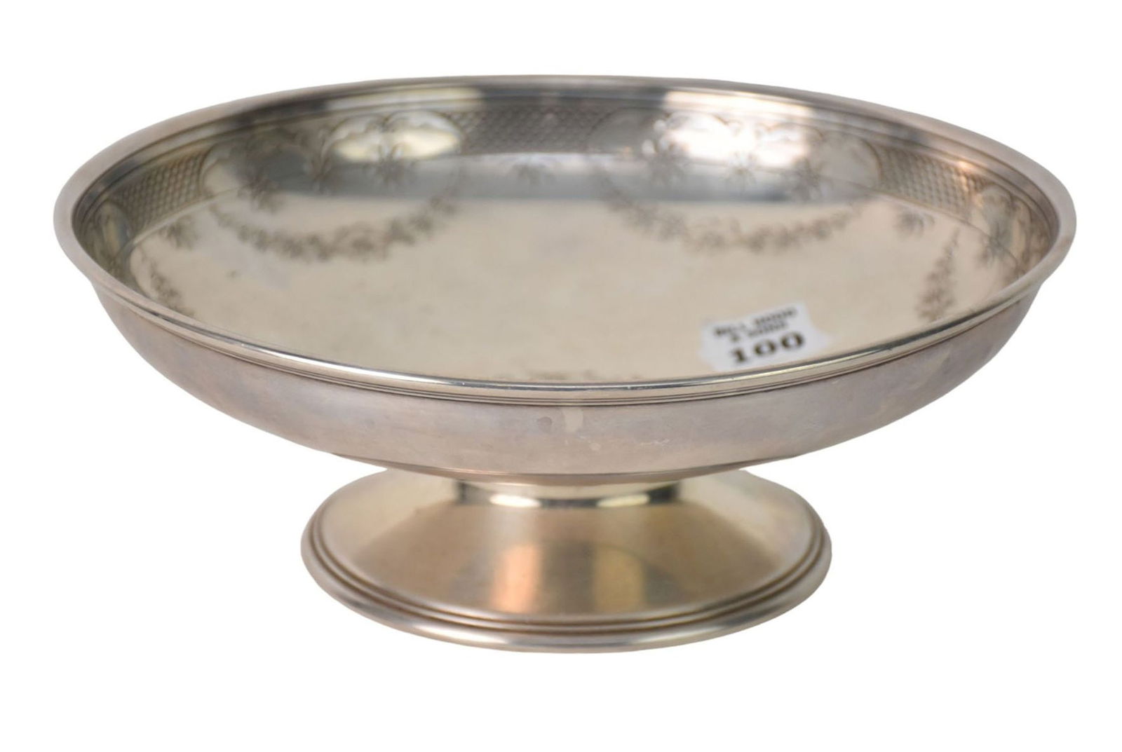 Tiffany & Co. Sterling Pedestal Bowl with Embossed Floral Design, 7 ozt, 3 1/4"h x 8 3/4"dia (1 of 5)
