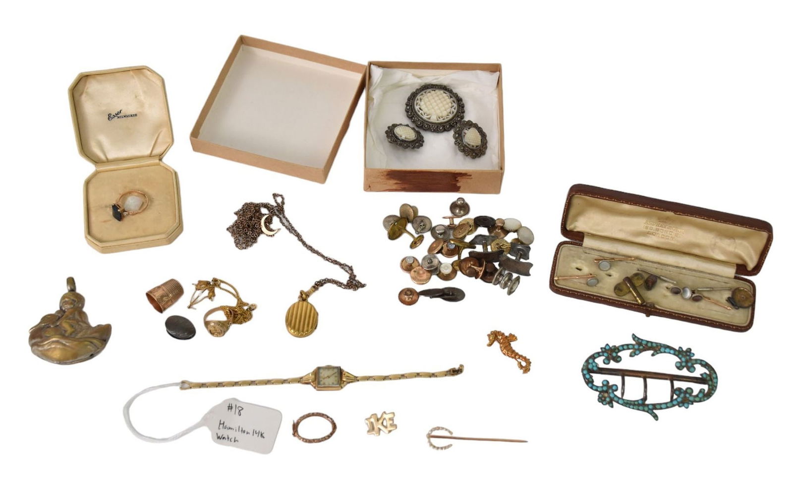 Hamilton 14K Yellow Gold Ladies Watch, 20th Century, Marked “Hamilton??, Clasp marked “14K??, (1 of 9)