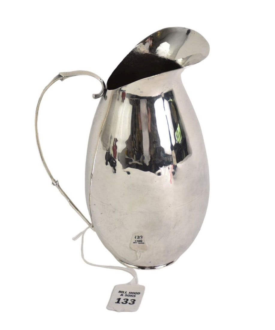 Mexican 925 Sterling Silver Water Pitcher, 20th Century, Marked “Sterling 925 Louvre, Made in (1 of 5)