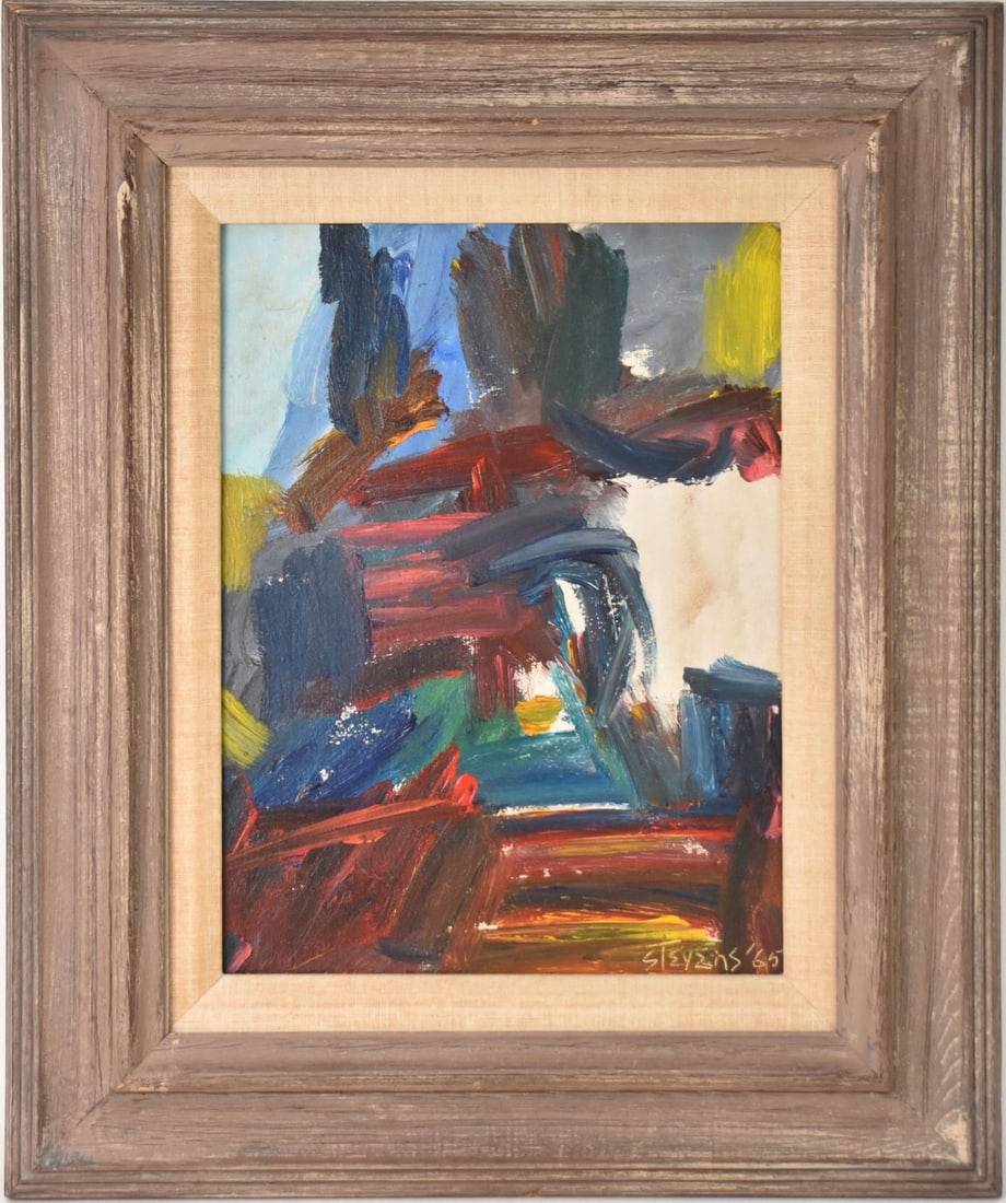 Walter Hollis (Holly) Stevens (1927 - 1980) oil on board, Modern Landscape painting size 16 x 12 and (1 of 6)