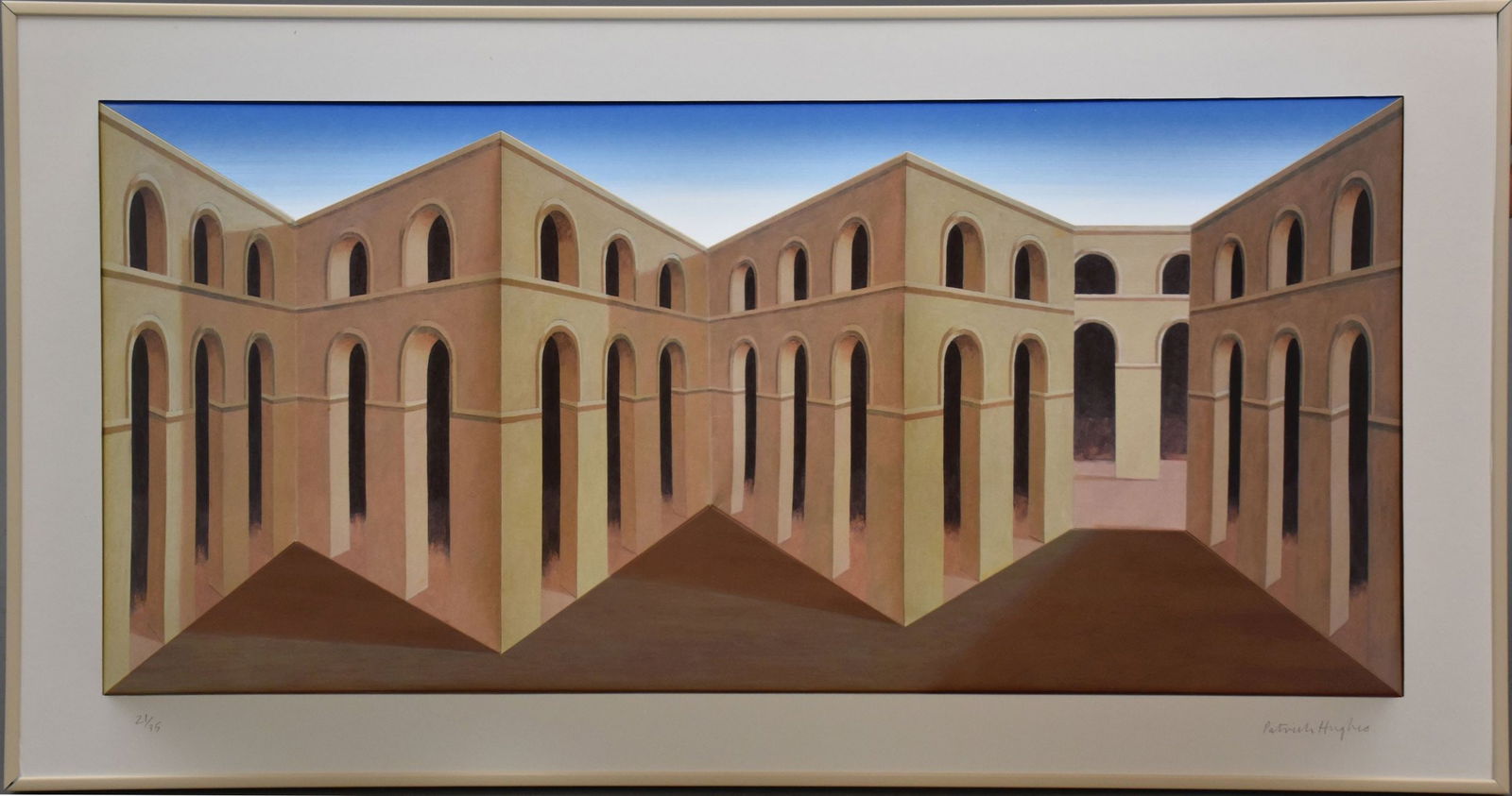 Patrick Hughes (b. 1939) 3-D multiple art piece #21/35, pencil signed lower right, 16 x 29 inches: Patrick Hughes (b. 1939) 3-D multiple art piece #21/35, pencil signed lower right, 16 x 29 inches