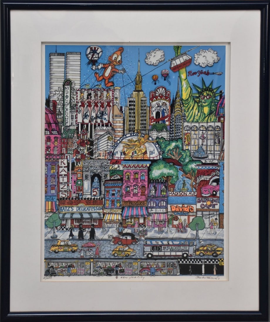 Charles Fazzino New York City image size 29 x 23 number 21/200 sign right Overall frame size 30 x 24 (1 of 13)