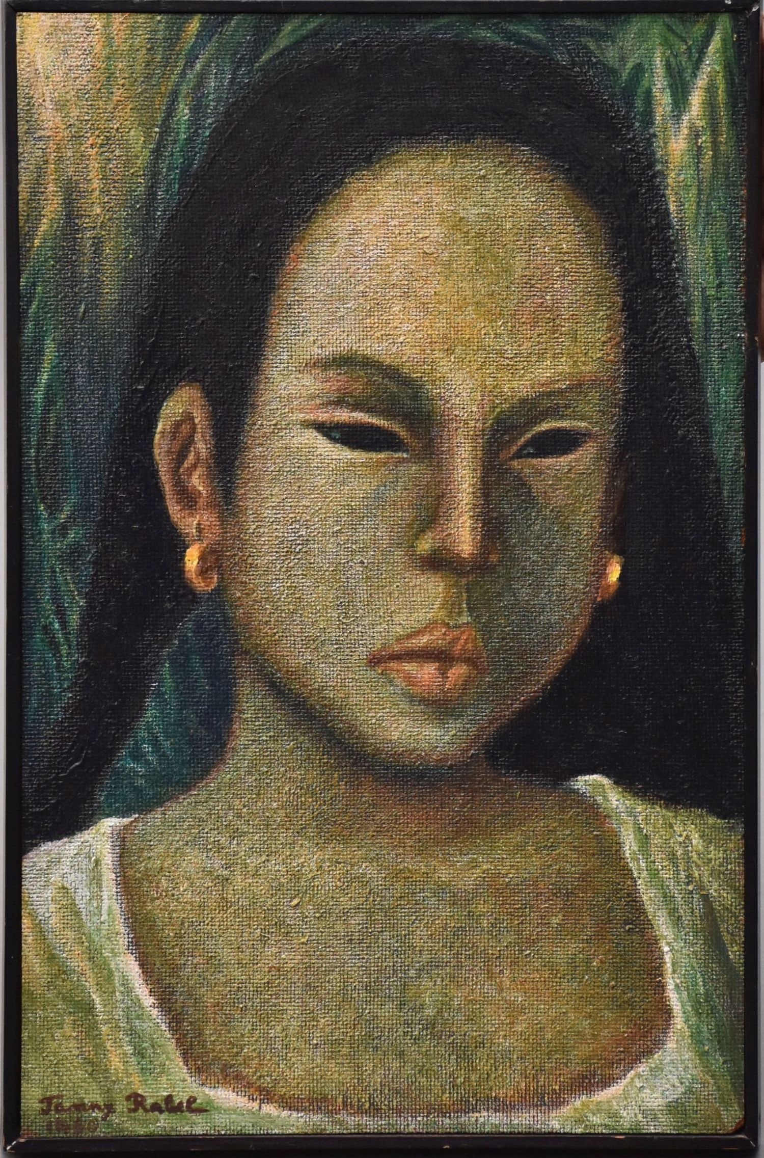 Fanny Rabel  Polish / Mexican Oil on Masonite, portrait of young girl (1 of 4)