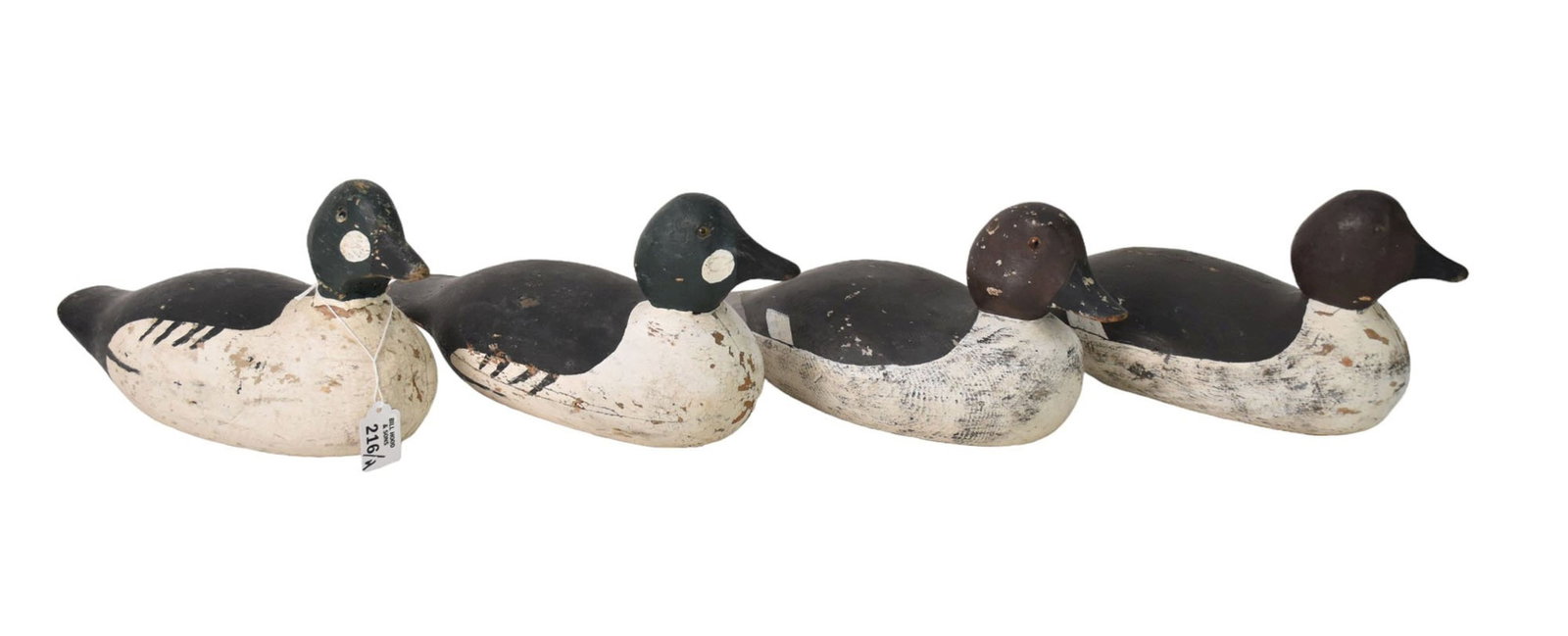 4 American Vintage Duck Decoys, worn and used: 4 American Vintage Duck Decoys, worn and used