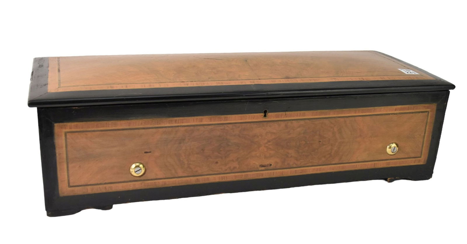 French Music Box, Circa 1900, Paper Label Jerome Thibouville-Lamy 7"H x 25"W x 10"D (1 of 6)