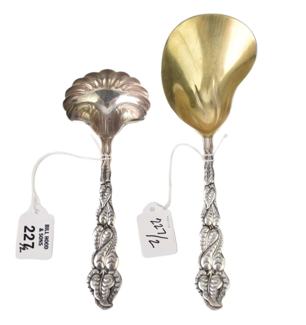 TIFFANY & CO Sterling Silver Serving Pieces, Atlantis-Ailanthus Pattern,   Gold Washed Berry Conch (1 of 7)