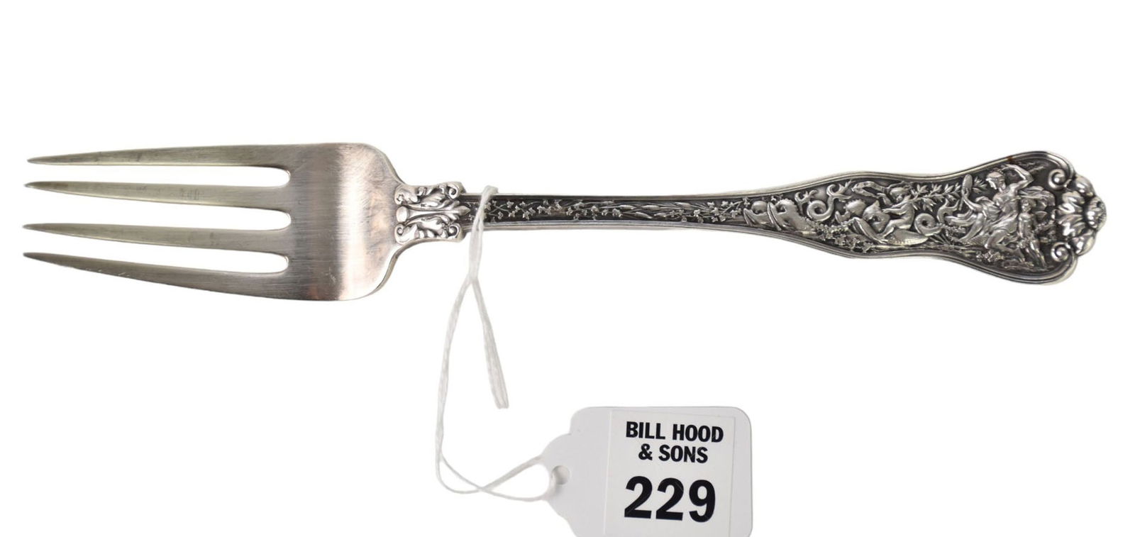 TIFFANY & CO  Sterling Silver Cold Meat Fork in Olympian Pattern, 3 troy oz., 8 3/8"L (1 of 5)