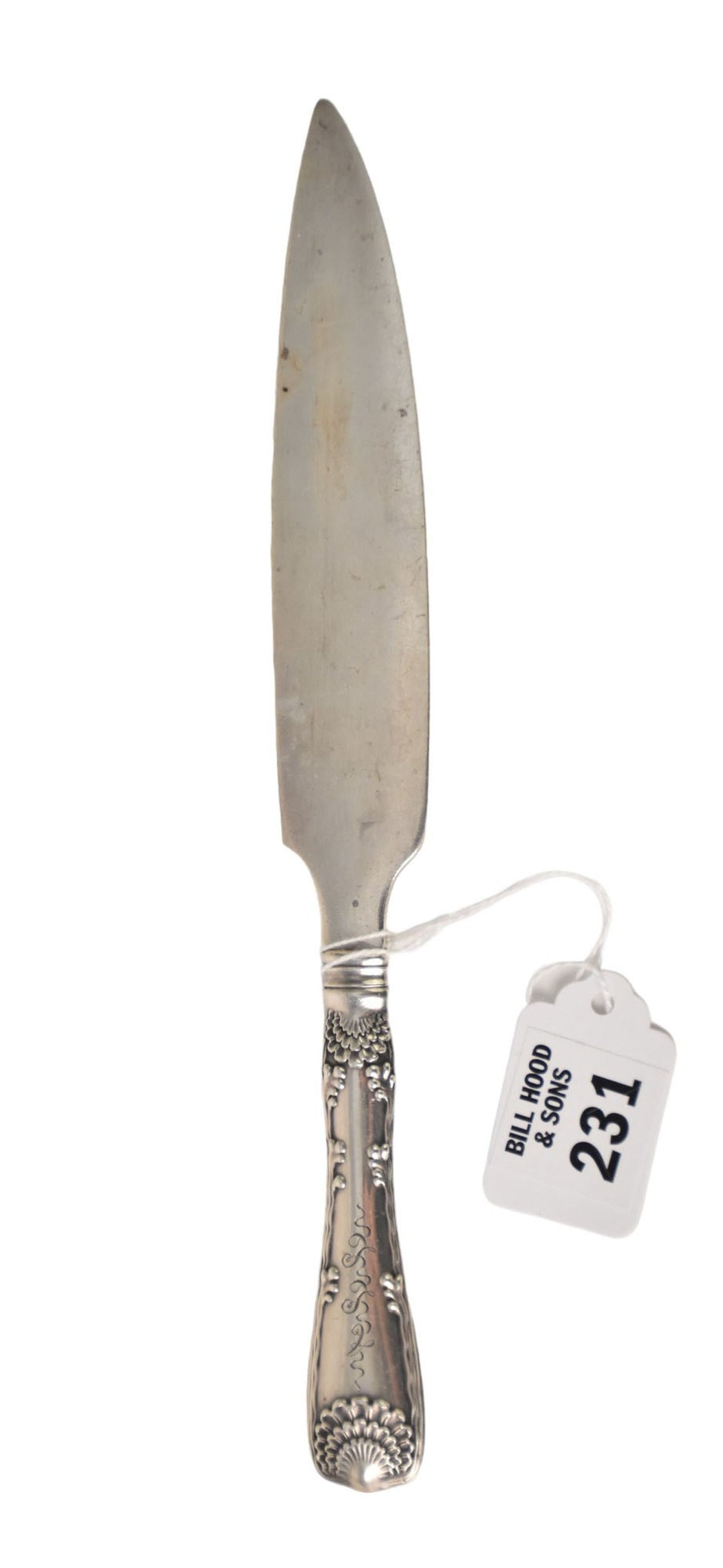 TIFFANY & CO Sterling Silver Serving Knife, Wave Edge Pattern,  9 1/2"L (1 of 4)