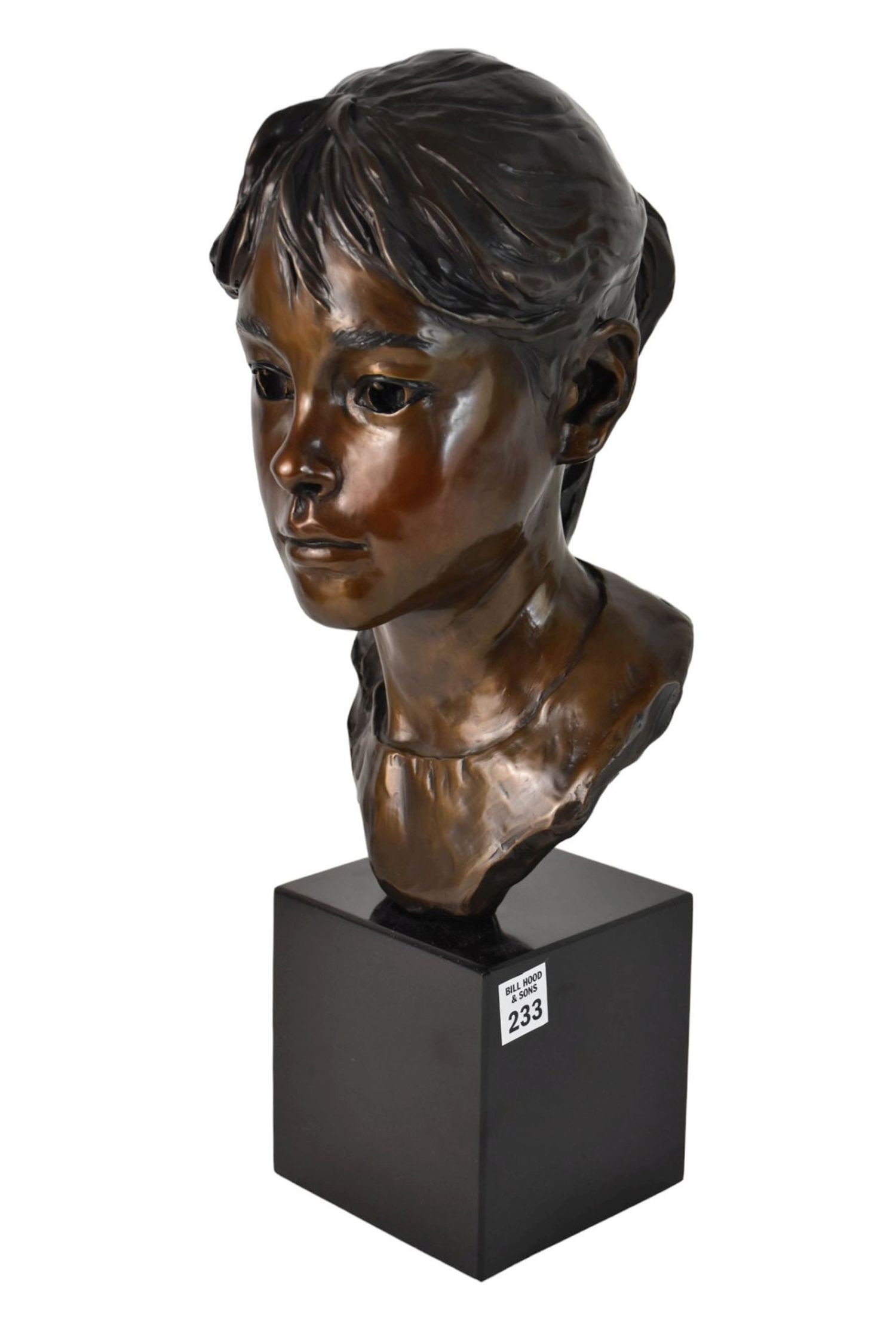 Glenna Goodacre (American, 1939-2020) Bronze "Dina" Sculptural Bust - A patinated bronze sculptural (1 of 9)