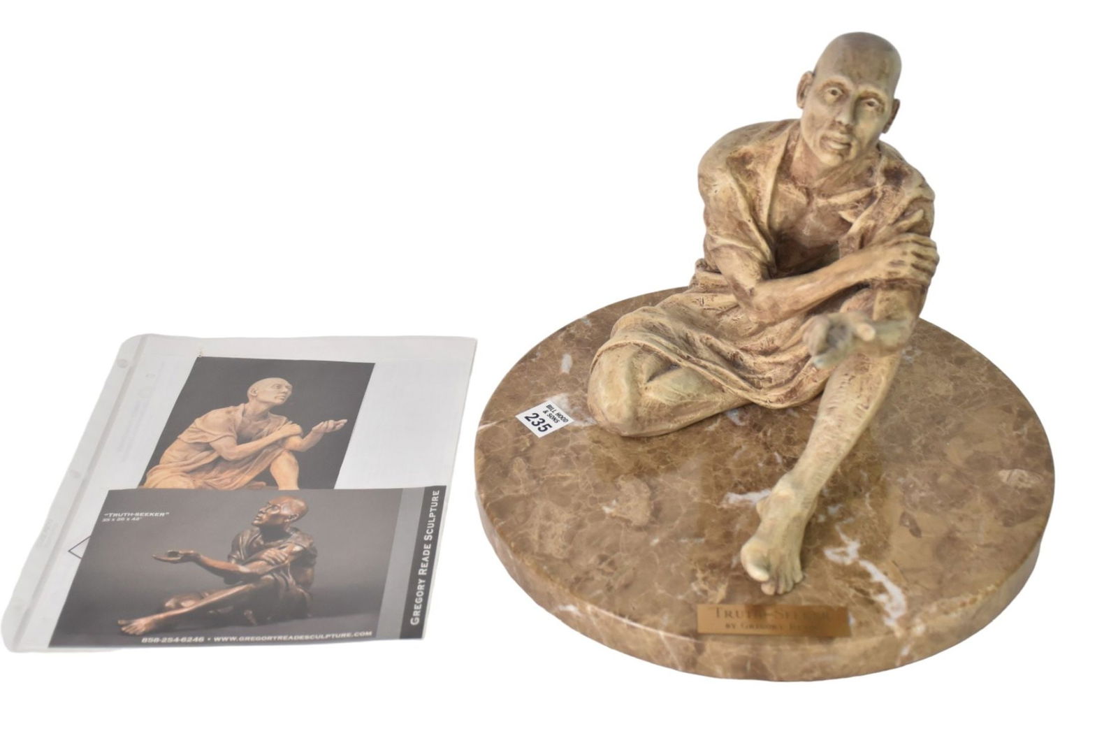 Gregory Reade "Truth Seeker" Bronze Sculpture - Bronze sculpture depicting a monkish philosopher, (1 of 11)