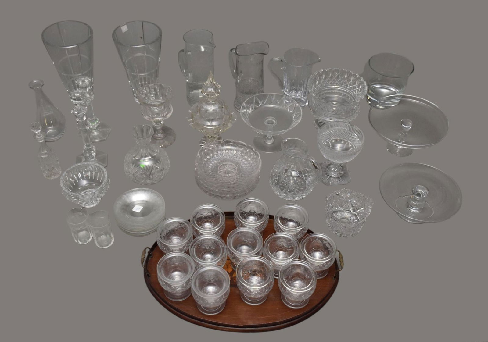 Lot of Approx. 51 pcs. Glassware, including Rosenthal, Tiffany, Val St. Lambert, Waterford and Glass (1 of 12)