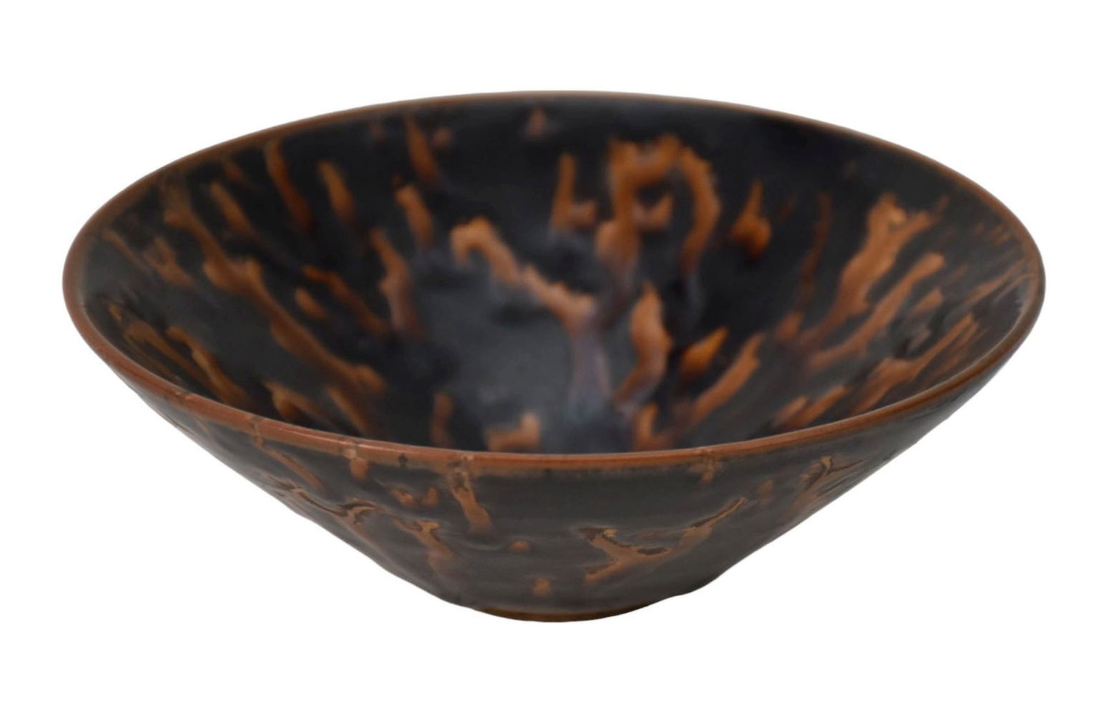 Jizhou Ware Tea Bowl with Tortoiseshell Glaze - A Chinese porcelain tea bowl. Jizhou style ware with (1 of 4)