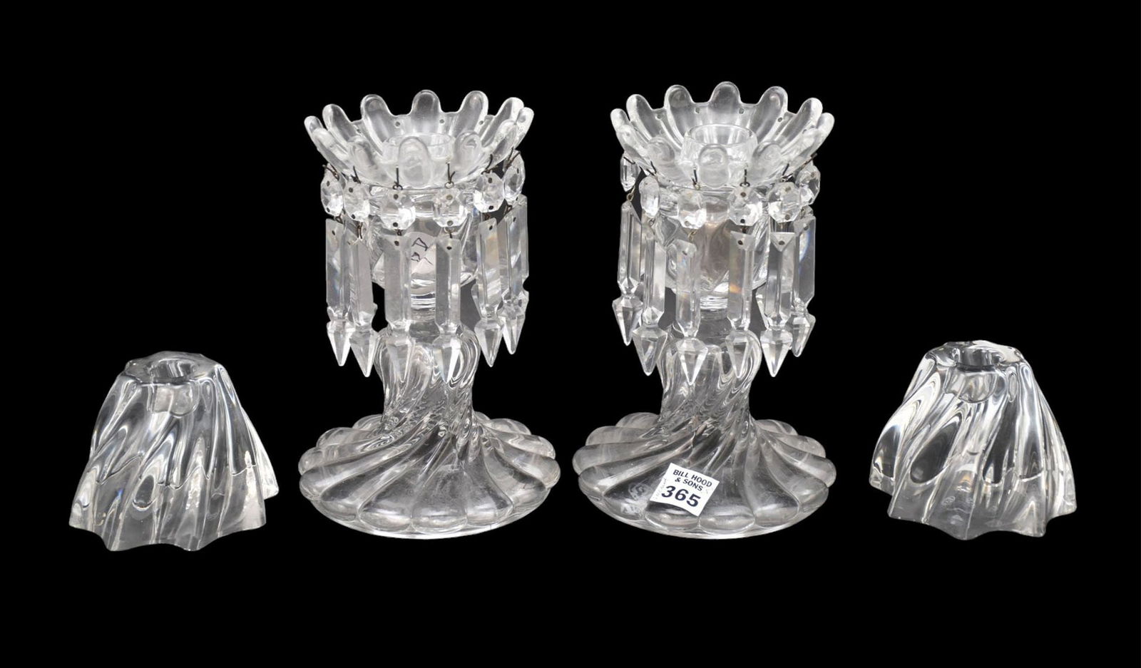 2 Baccarat Luster Candlesticks and 2 Baccarat Candlesticks  8"H  and 3 1/2"H (1 of 3)