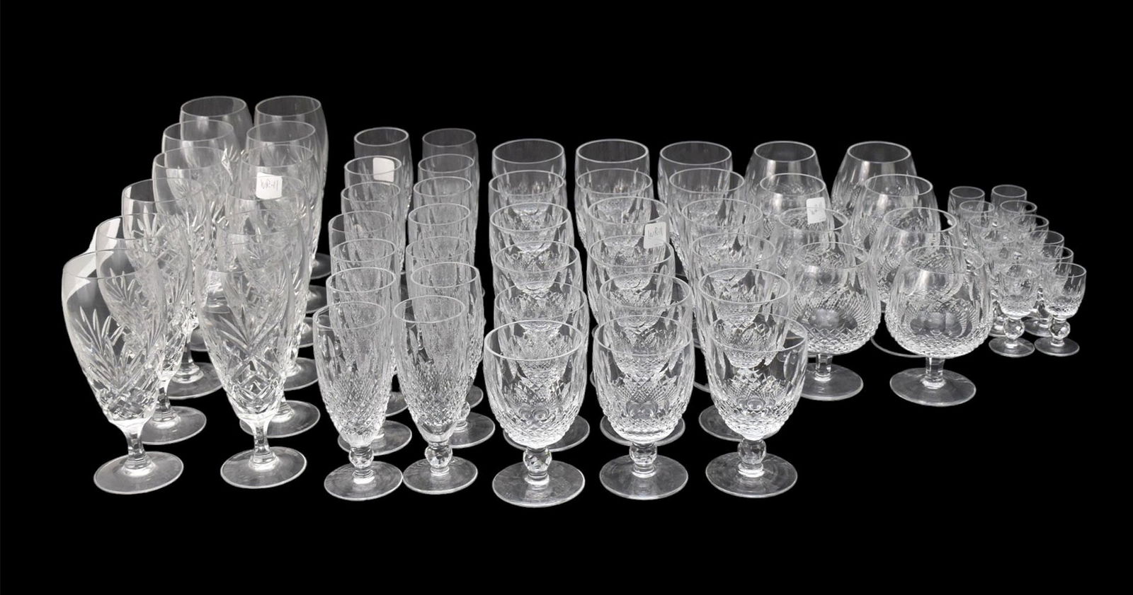 Waterford Crystal Glasses, Assorted Sizes, 8 Brandy Glasses, 12  Cordials, 12 Iced Tea Glasses, 14 (1 of 9)