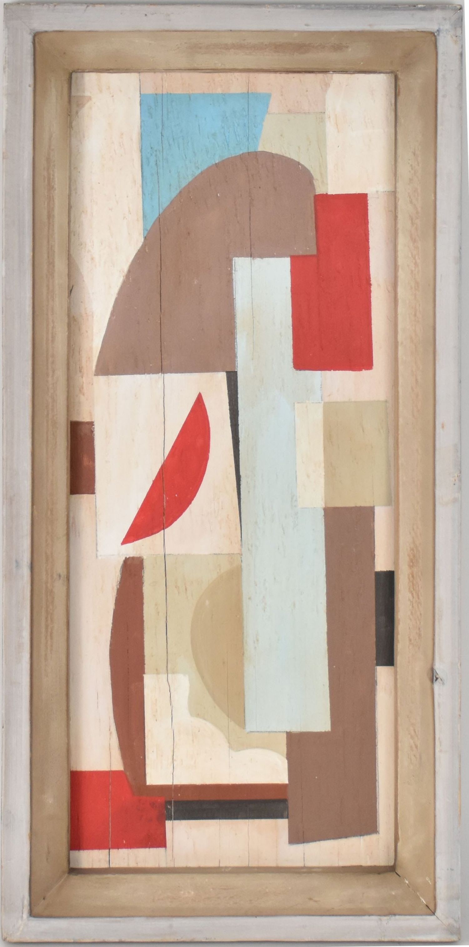 Attributed to Ben Nicholson, oil on panel signed dated 1947 on reverse. 18-3/4 x 8.5 inches (1 of 8)