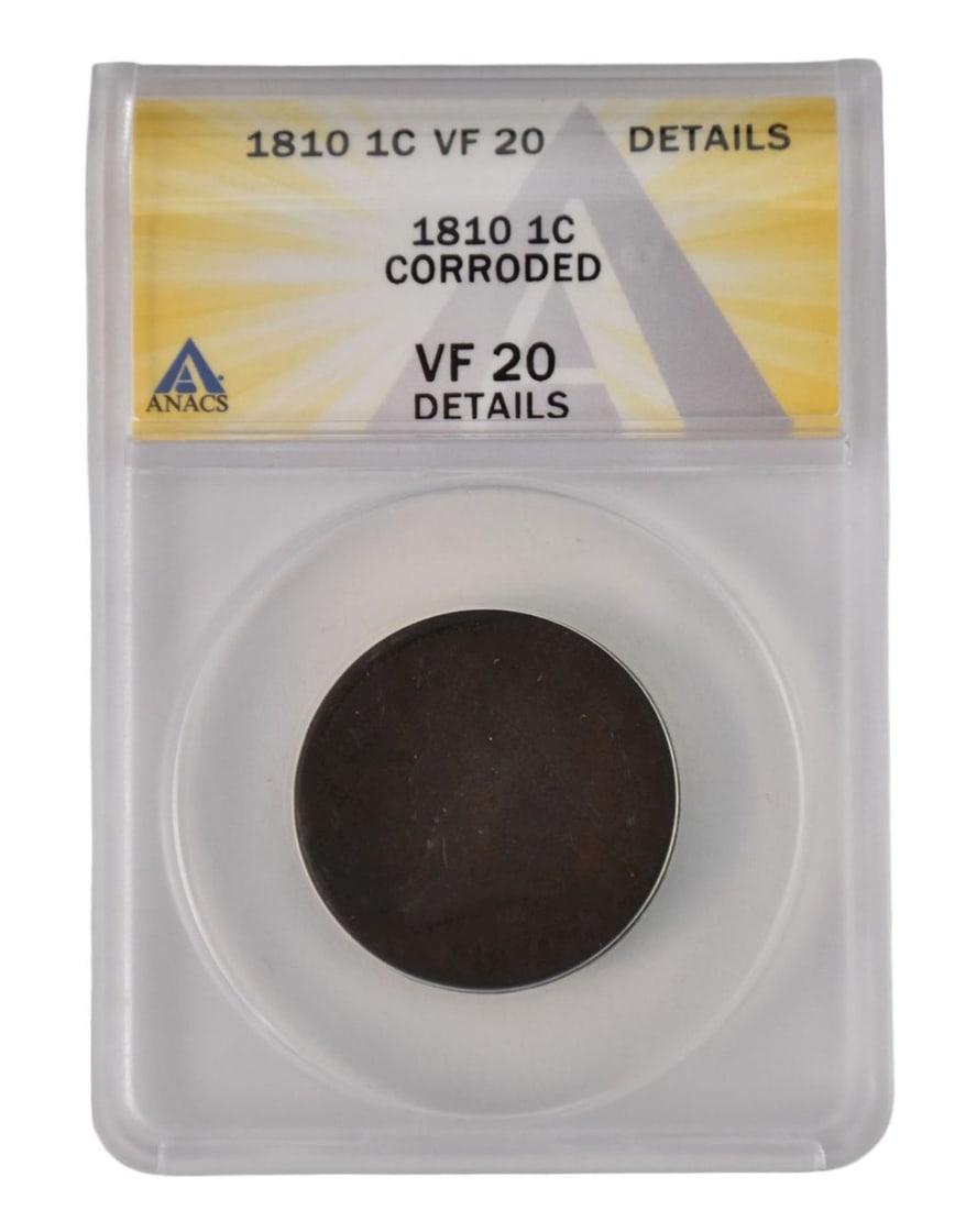 1810 Classic Head Large Cent VF 20 Corroded ANACS (1 of 4)