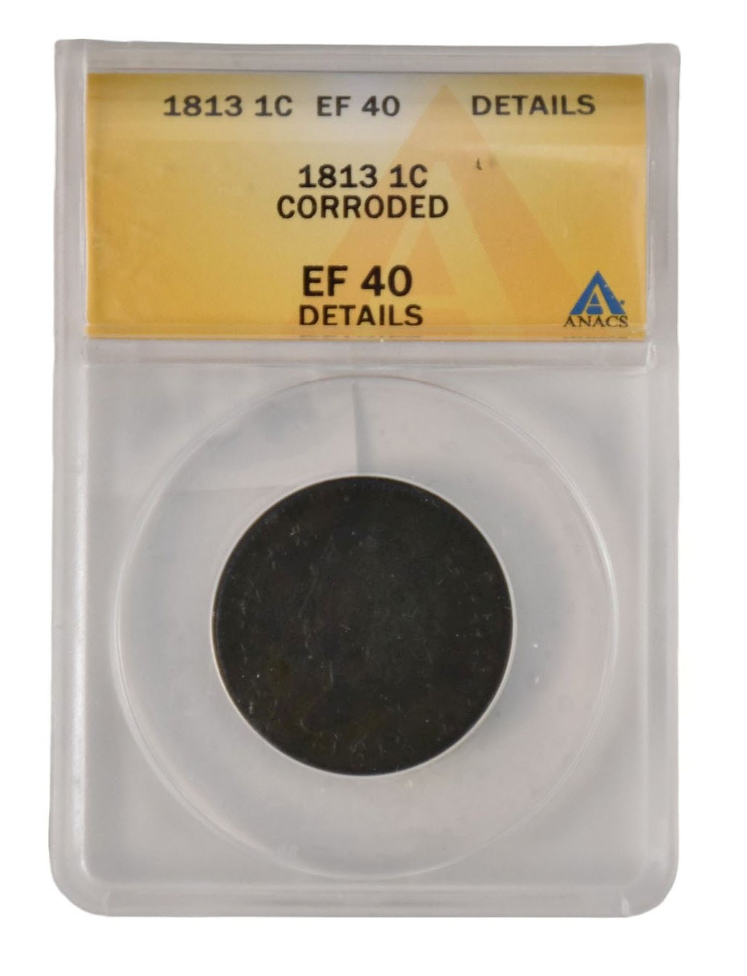 1813 Classic Head Large Cent EF 40 Corroded ANACS (1 of 4)