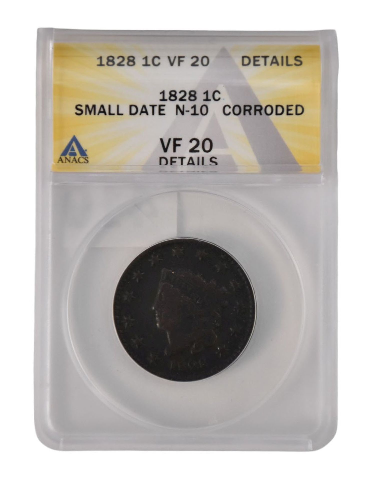 1828 Coronet Liberty Head Large Cent.  VF 20 Small Date N-10 Corroded (1 of 4)