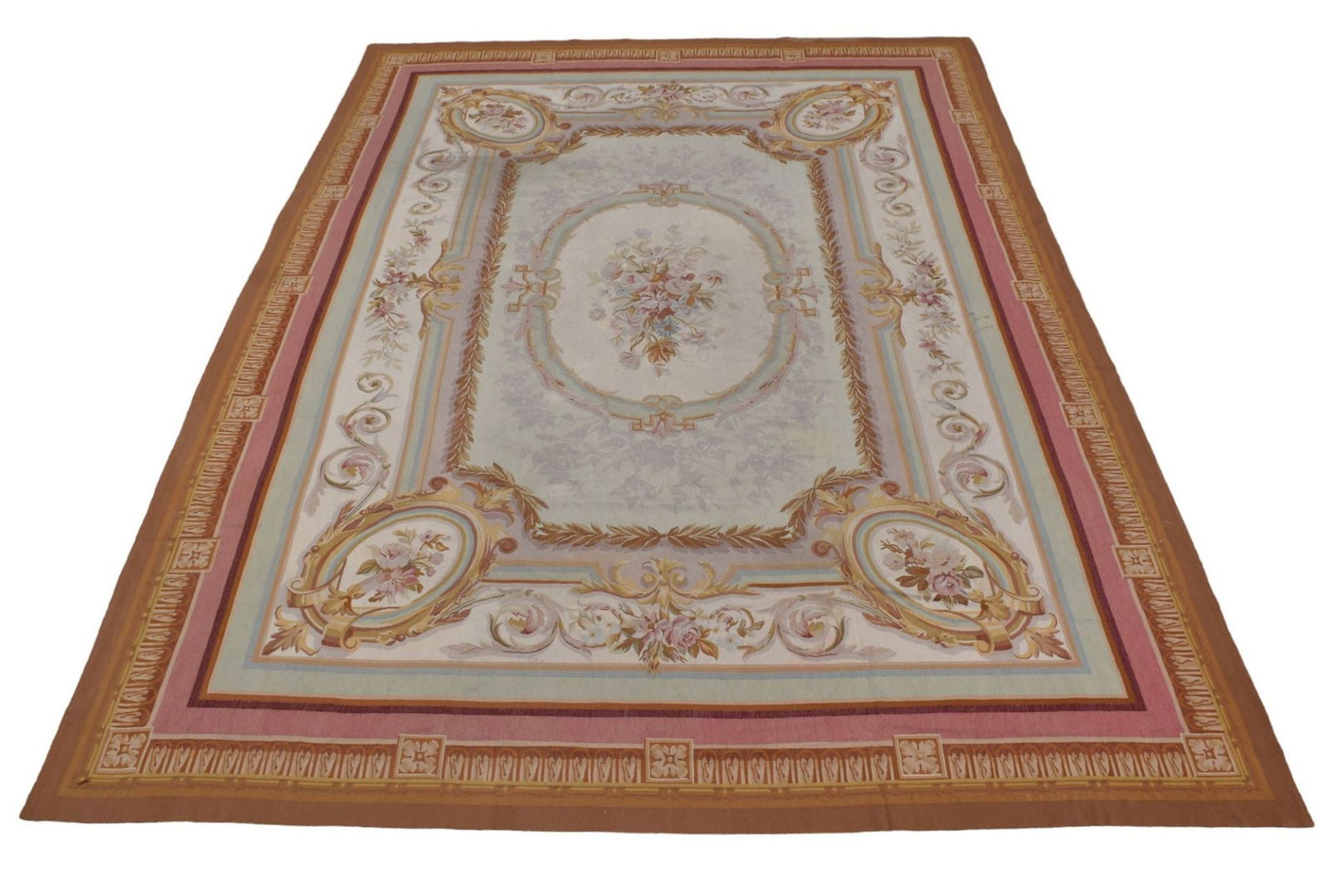 French Style Aubusson needlepoint Tapestry Carpet / Rug.10.7 x 14.11  feet (1 of 5)