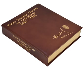 Pablo Escobar self published book. Pablo Escobar Gaviria en Caricaturas 1983-1991-hand signed.