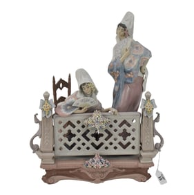 Lladro Porcelain Grouping, "On The Balcony", #1826, Limited Edition # 123 of 1000, Glossy finish,