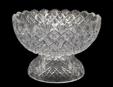 Brilliant Period Cut Glass 2 pc. Bowl and Pedestal, 8"H x 11"dia