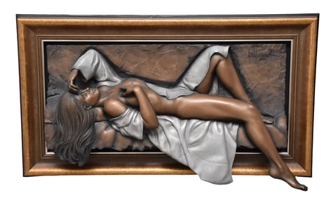Bill Mack (American b. 1949) Nude Relief Bonded Bronze, MELODY - 2003. Wall Sculpture. Measures