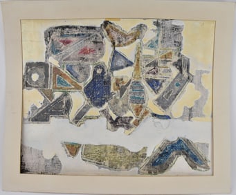 Enrique Luis Tabara (Ecuadorian, 1930-2021). An original mixed media painting on paper. Oil and