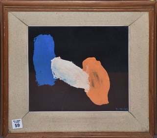 Attributed to:  Fernand Dubuis (Swiss 1908-1991) Oil on board, signed lower right "Dubuis", abstract