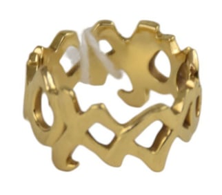 Tiffany & Co. Paloma Picasso 18K Yellow Gold XO Hugs & Kisses Ring Size 7 Wt. 7.2 grams