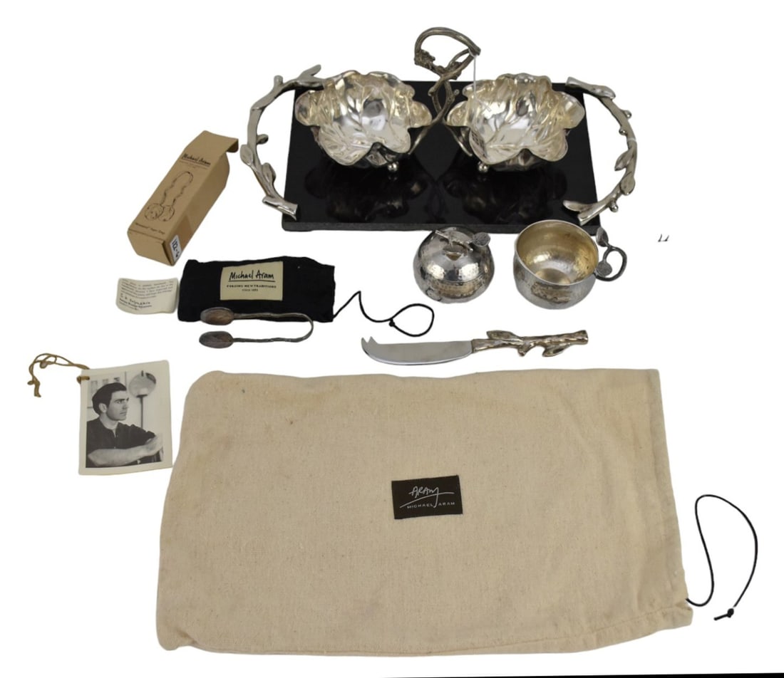 Group of Michael Aram Tablewares & Victorian Double Cabbage Leaf Dish - Comprising: Michael Aram (1 of 6)