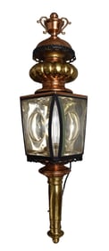 Reproduction Coach Lamp, Brass & Copper, 39"h