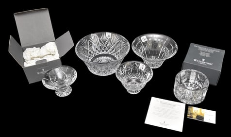 5 Waterford Bowls, Assorted Sizes & Patterns