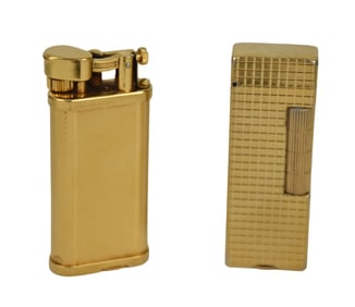 2 Gold Plated Dunhill Lighters