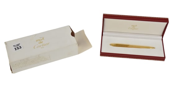 Vintage Must de Cartier Gold Plated Roller Ball Pen
