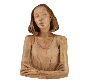 Julie Lluch (Filipino b. 1946)  Large Pottery Lady Sculpture, Julie Lluch is a self-taught sculptor,