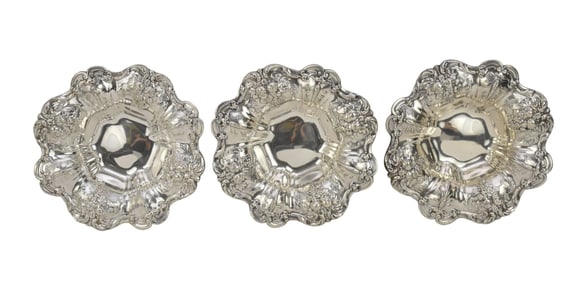 Three Reed & Barton FRANCIS I Sterling Round Vegetable Bowls - Three Reed & Barton Sterling Silver