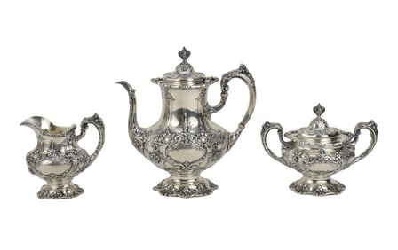 Reed & Barton FRANCIS I Sterling Silver 3 PC Tea Set - A Reed & Barton sterling silver three-piece