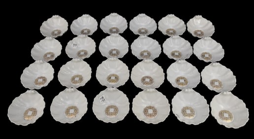 24 Limoges Porcelain Shell Form Dessert Dishes