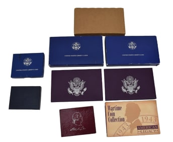 US Silver Proof Set Coin Lot.& Liberty dollars.  2 1986 Liberty Silver Dollars and 2 half dollar,  2