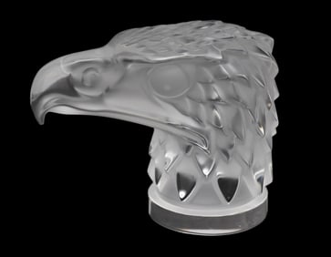 Lalique Crystal Eagle Head/Paperweight, "Tete D' Aigle" Signed Lalique France, 5"h x 6"w