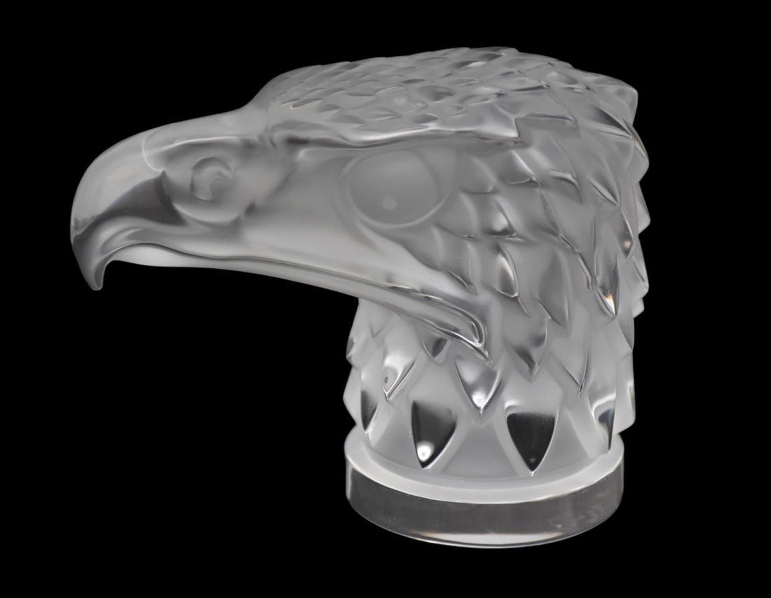 Lalique Crystal Eagle Head/Paperweight, "Tete D' Aigle" Signed Lalique France, 5"h x 6"w (1 of 4)