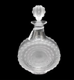 Lalique Crystal Decanter "Parme", Signed Lalique France, 11"h x 6 1/2"w