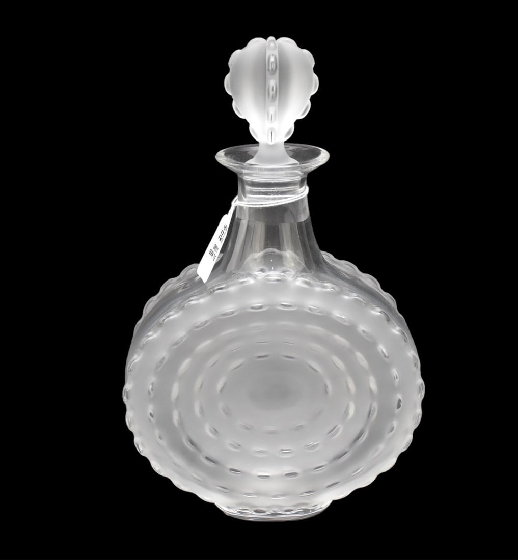Lalique Crystal Decanter "Parme", Signed Lalique France, 11"h x 6 1/2"w (1 of 5)