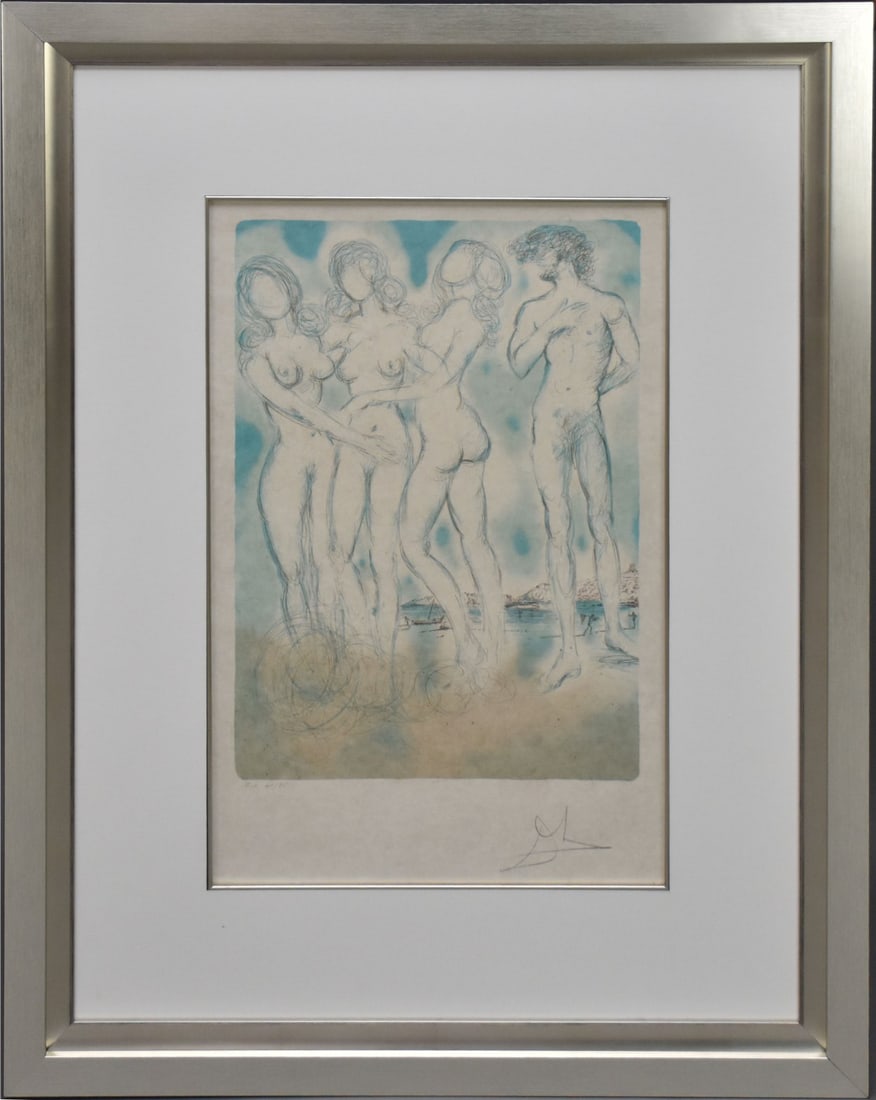 Salvador Dali (Spain 1904-1989). The judgment of Paris, Lithograph- three graces, limited edition (1 of 5)
