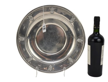 Wallace Sterling Silver "Rose-Point" Charger Plate - Wallace Sterling, Rose Point pattern. A