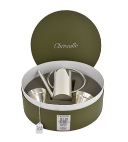 Christofle "Garden Party" Set, 2 Flower Pots & Watering Can - A gift box set of Christofle garden