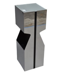 Vintage Modernist Chrome 1970's Lighted Double Sided Magazine Rack by Neal Small for George Kovacs