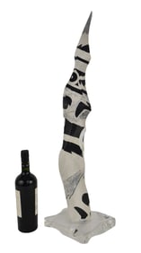 Mid-Century Modernist Lucite Sculpture, Van Teal Style - A MCM clear Lucite abstract "flame"