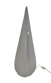 Modern Glass Triangle Form Lamp, Black & White, (3) 10" sides x 28"h